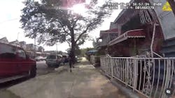 NYPD officers responding to reports of a shooting on July 26 pursued and tackled a 15-year-old male who allegedly opened fire at another person on the street. NYPD officers responding to reports of a shooting on July 26 pursued and tackled a 15-year-old male who allegedly opened fire at another person on the street.