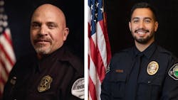 Tremonton-Garland, UT, Police Sgt. Lee Sorensen (left) and Officer Eric Estrada. Tremonton-Garland, UT, Police Sgt. Lee Sorensen (left) and Officer Eric Estrada.