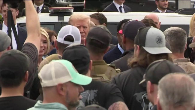 President Donald Trump Thanked Washington, D c , Police Officers, As Well As National Guard Troops And Federal Agents, For Their Work And Hinted The Federal Takeover Of District Law Enforcement Would Continue For The Foreseeable Future: “we're Going To Stay Here For A While