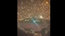 Secaucus, NJ, police cruisers were showered with fireworks early Sunday while trying to break up a street takeover of over 100 vehicles. Secaucus, NJ, police cruisers were showered with fireworks early Sunday while trying to break up a street takeover of over 100 vehicles.