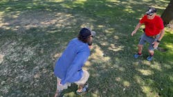 Lindsay first experimented with a charging suspect scenario at a walking pace. Even at this pace, our test subject Bobby Jones could cover 21 feet within the time parameter. Lindsay first experimented with a charging suspect scenario at a walking pace. Even at this pace, our test subject Bobby Jones could cover 21 feet within the time parameter.