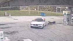 After stopping a driver without a valid license for speeding, a Lake Wales police officer and his K-9 partner were dragged by the suspect when they became entangled with his car. After stopping a driver without a valid license for speeding, a Lake Wales police officer and his K-9 partner were dragged by the suspect when they became entangled with his car.