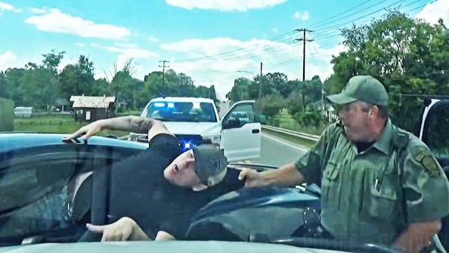 Dashboard camera footage captured a fleeing driver swerving at Trousdale County sheriff's deputy deploy a spike strip during a chase before the suspect was stopped with PIT maneuver and pulled from his vehicle.