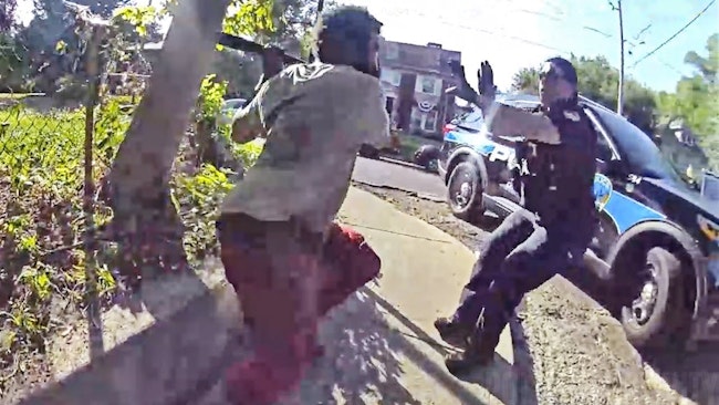 A 41-year-old man was fatally shot by Peoria police after he swung a baseball bat and struck an officer who was responding to a report of a suspicious person near an intersection.