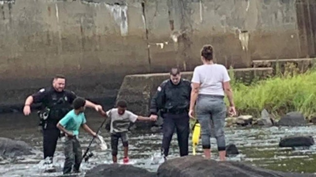 When Orange police received a report of a child holding onto an object to keep afloat in a river, officers deployed a Manny Tube, a flotation device named for a Worcester police officer who died trying to rescue a group of teens in a pond in 2021.
