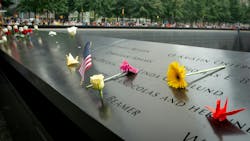 The 9/11 Memorial in New York City during Patriot Day, honoring the victims of the terrorist attacks on Sept. 11, 2001. The 9/11 Memorial in New York City during Patriot Day, honoring the victims of the terrorist attacks on Sept. 11, 2001.
