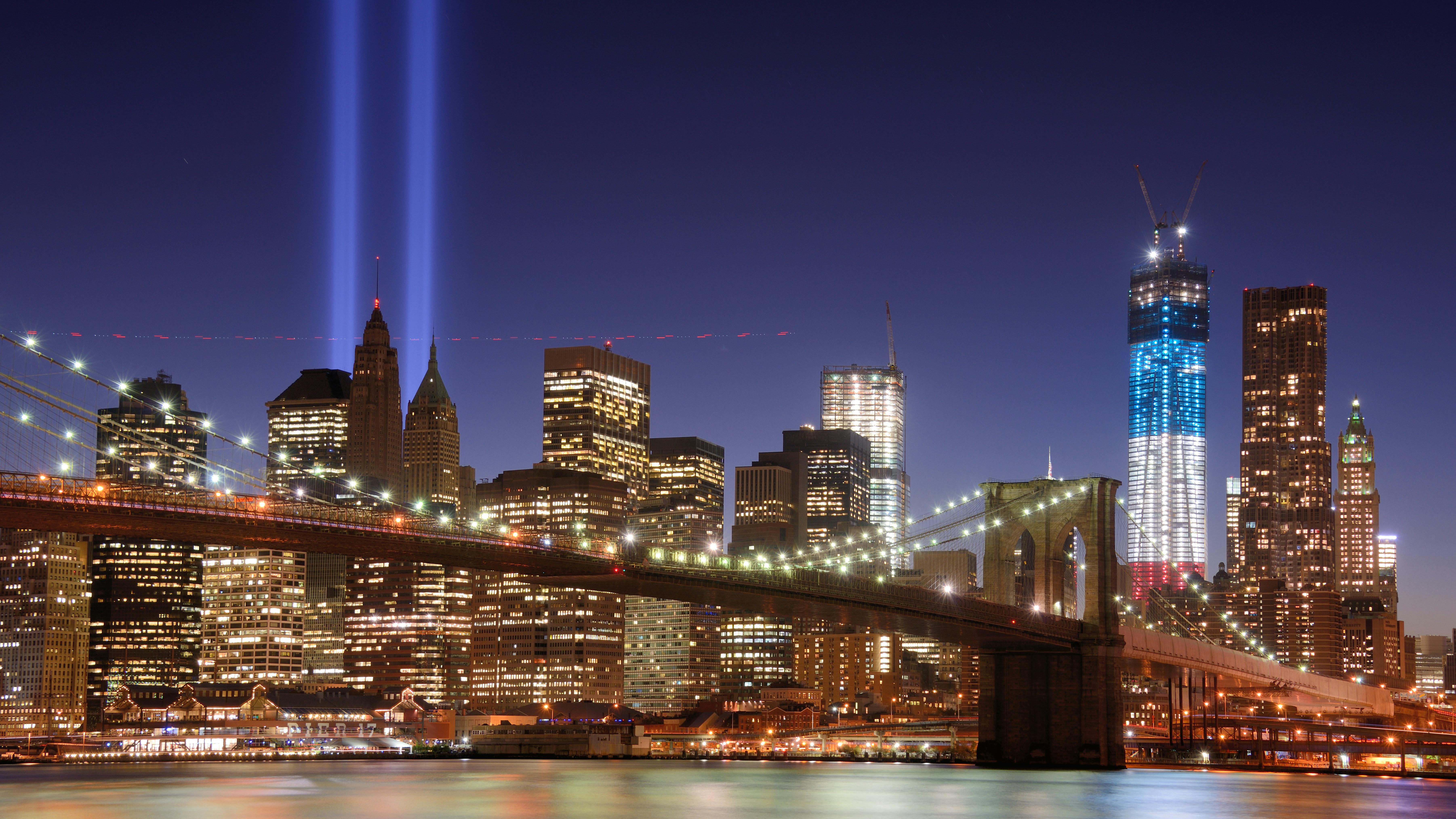 The Tribute in Light in New York City in remembrance of the 9/11 terrorist attacks.