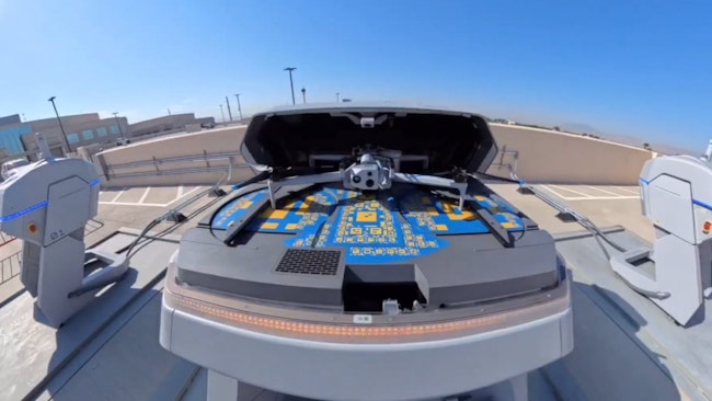 A drone set is to launch from one of the Las Vegas Metropolitan Police Department's skyports, which mark the next stage of the agency's Project Blue Sky drone initiative.