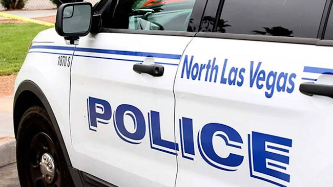 North Las Vegas police officers were inside a traffic division building when they heard several gunshots from outside and they discovered that a side of the building had been struck multiple times by gunfire.