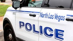 North Las Vegas police officers were inside a traffic division building when they heard several gunshots from outside and they discovered that a side of the building had been struck multiple times by gunfire. North Las Vegas police officers were inside a traffic division building when they heard several gunshots from outside and they discovered that a side of the building had been struck multiple times by gunfire.