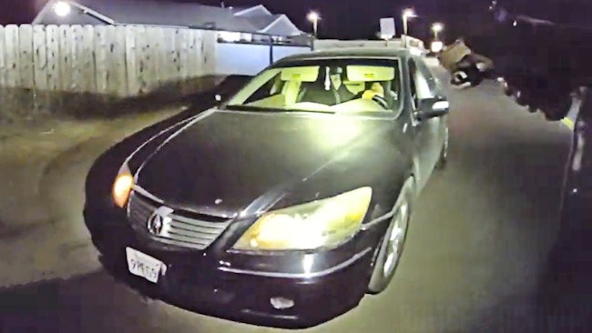 A 19-year-old man was shot and wounded in the arm after he struck a Modesto police officer with his vehicle while trying to flee authorities investigating reports of a shooting.