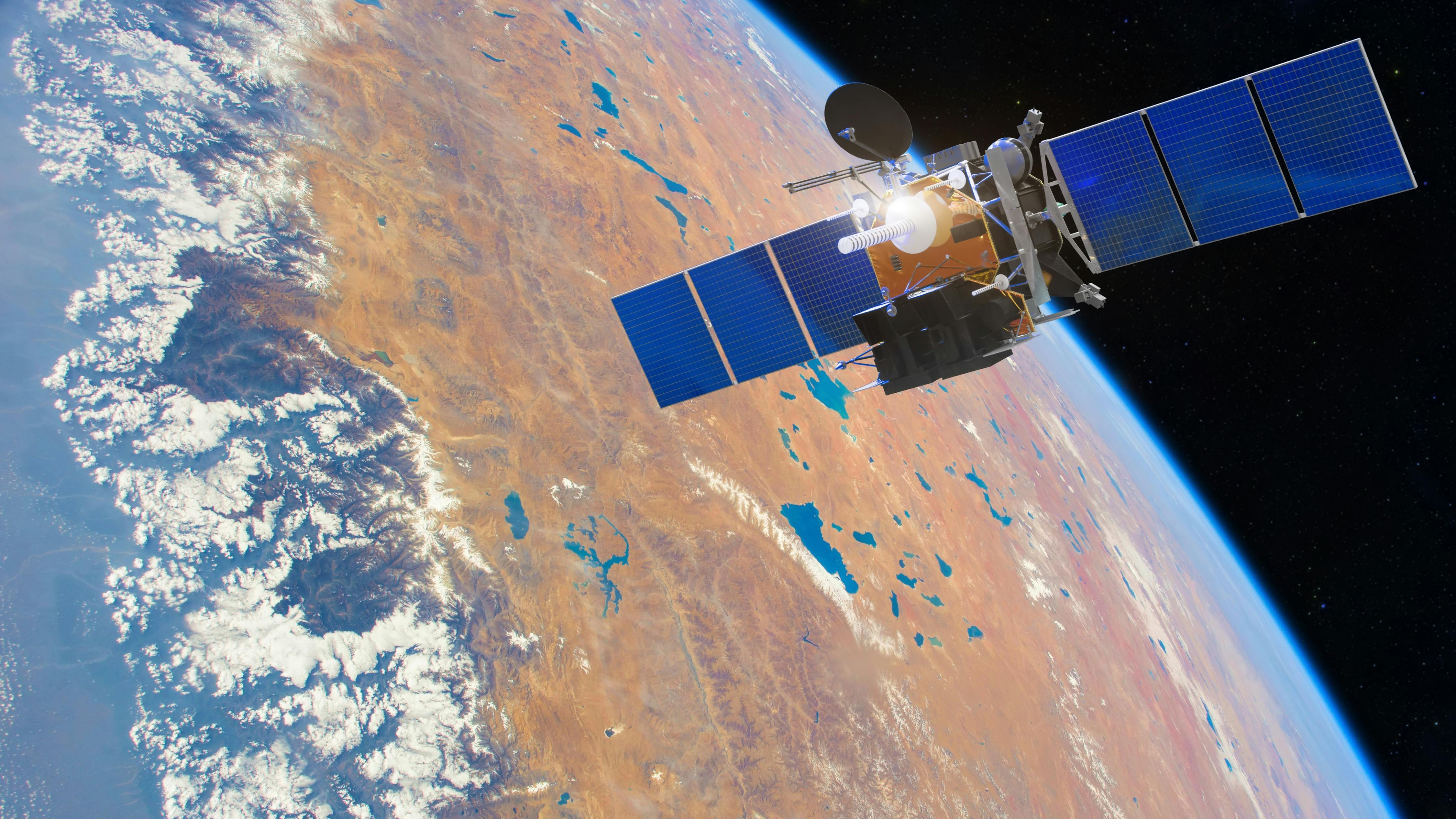 A Low Earth Orbit (LEO) satellite is seen in space above the Earth.