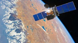 A Low Earth Orbit (LEO) satellite is seen in space above the Earth. A Low Earth Orbit (LEO) satellite is seen in space above the Earth.