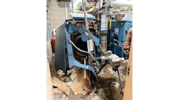An employee was injured while working on a boiler that exploded in the Baltimore County police precinct building in White Marsh on Tuesday. An employee was injured while working on a boiler that exploded in the Baltimore County police precinct building in White Marsh on Tuesday.