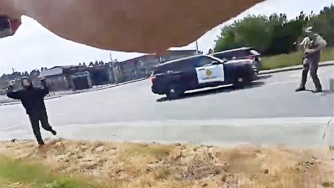 Humboldt County sheriff's deputies confronted and fatally shot a man with a bloody arm wound who wouldn't leave a recreation center before rushing at deputies with a raised knife.
