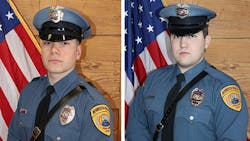 Monmouth Beach Police Officers Matthew Finnegan and Matthew Golembieski responded to a call about a woman in labor, and the officers helped deliver the baby on a busy roadside before medics arrived. Monmouth Beach Police Officers Matthew Finnegan and Matthew Golembieski responded to a call about a woman in labor, and the officers helped deliver the baby on a busy roadside before medics arrived.