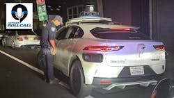 San Bruno, CA, police stopped an autonomous Waymo car after the vehicle made an illegal U-turn in front of officers. San Bruno, CA, police stopped an autonomous Waymo car after the vehicle made an illegal U-turn in front of officers.
