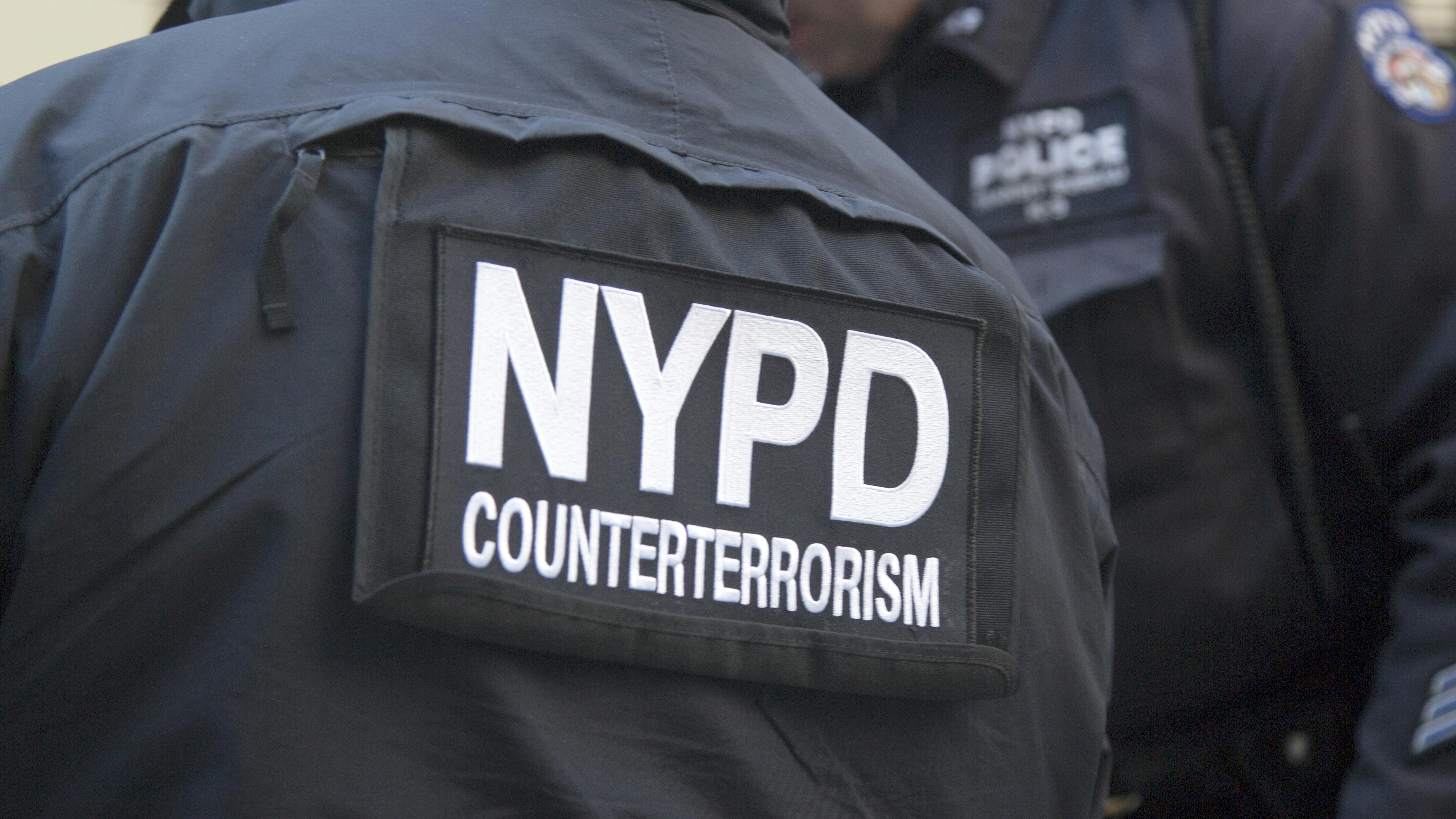 NYPD counterterrorism officers provide security during Super Bowl XLVIII week in Manhattan on January 30, 2014.