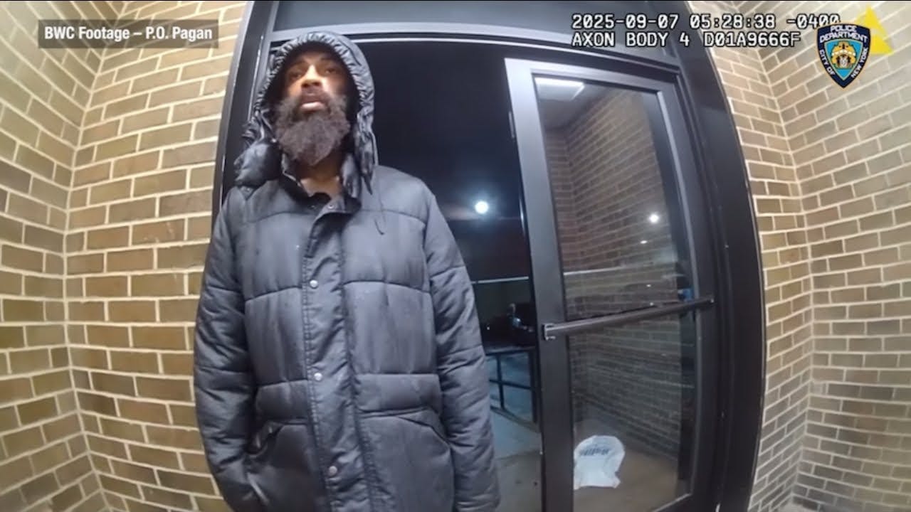 A brutal knife attack on an NYPD officer at the department's 73rd Precinct in Brooklyn's Brownville neighborhood was caught by security and body cameras.