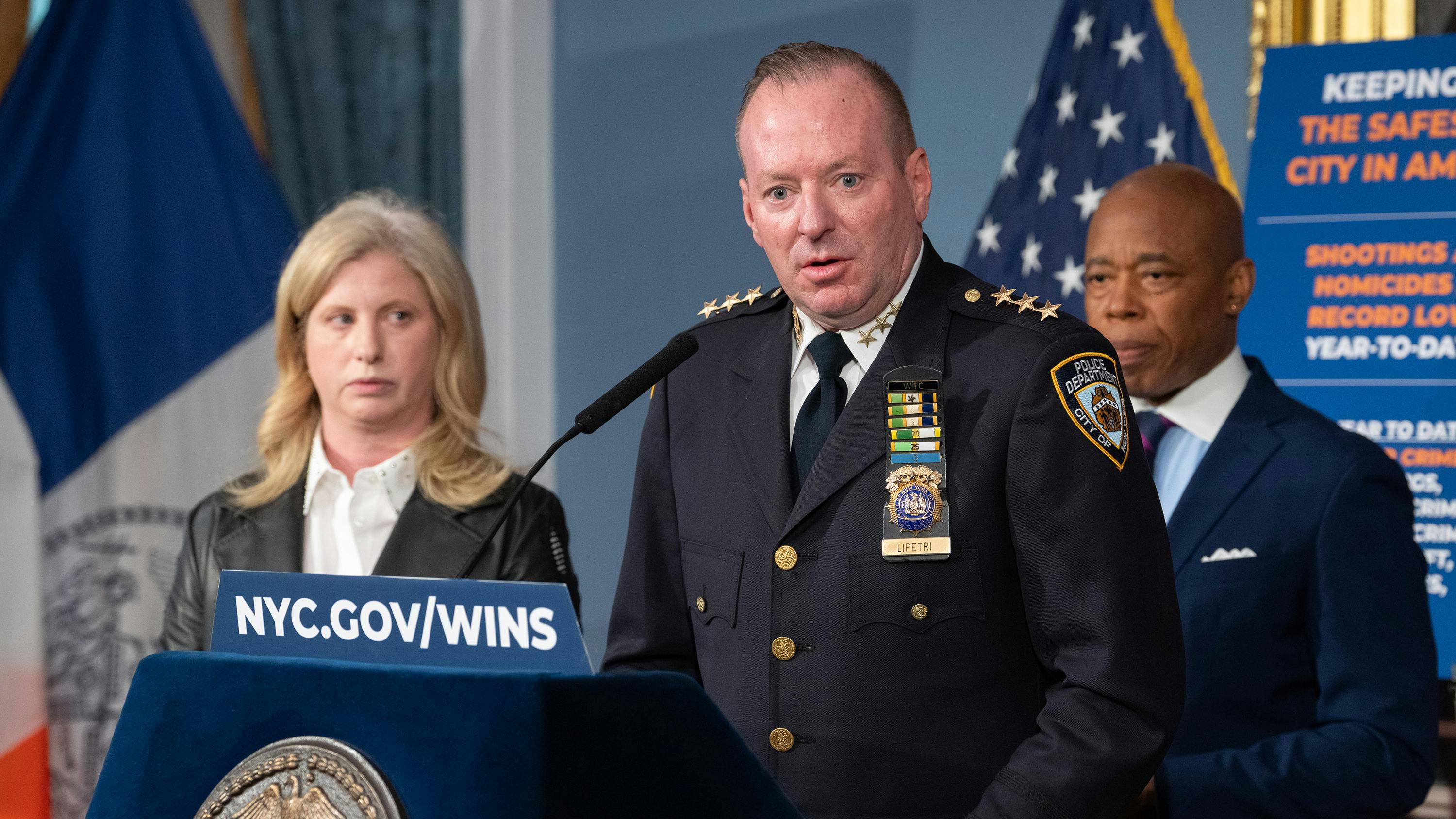 NYPD Chief Michael LiPetri speaks during a press conference in June 2025.