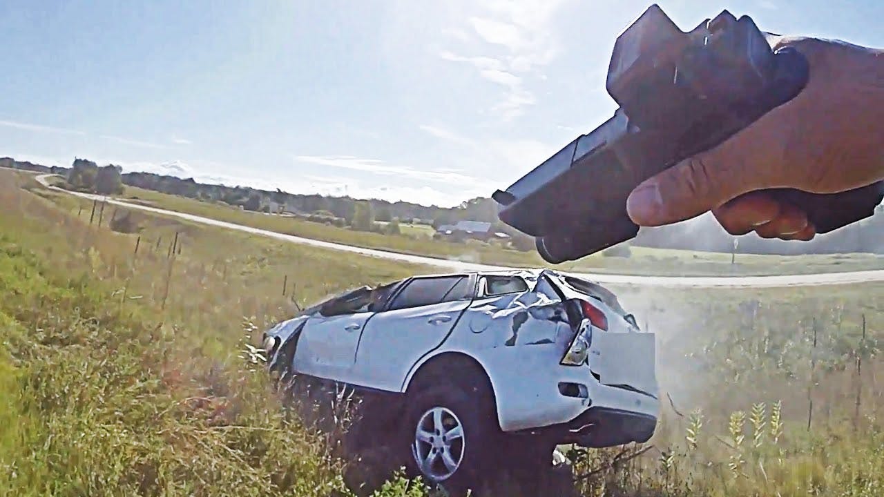 A man driving the vehicle of a 70-year-old homicide victim in Mazomaine led Marinette police and other agencies on a chase before he was fatally shot following a crash.