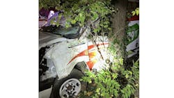 A U-Haul truck crashed into a tree after fleeing the scene of a home invasion in Hagar Township, MI, and ramming and disabling a Berrien County Sheriff's Office cruiser. A U-Haul truck crashed into a tree after fleeing the scene of a home invasion in Hagar Township, MI, and ramming and disabling a Berrien County Sheriff's Office cruiser.