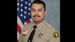 An armed suspect killed San Bernardino County Sheriff's Deputy Andrew Nunez before leading police on a high-speed pursuit that ended when the suspect's motorcycle flipped over a car. An armed suspect killed San Bernardino County Sheriff's Deputy Andrew Nunez before leading police on a high-speed pursuit that ended when the suspect's motorcycle flipped over a car.
