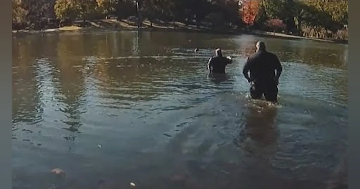 Jeff Ridler Watch University Circle Ohio Police Officer Jump into Frigid Lagoon to ...