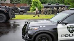 At least 100 law enforcement officers and the FBI gather less than a mile from the home of Minnesota state Rep. Melissa Hortman in Brooklyn Park on June 14. At least 100 law enforcement officers and the FBI gather less than a mile from the home of Minnesota state Rep. Melissa Hortman in Brooklyn Park on June 14.