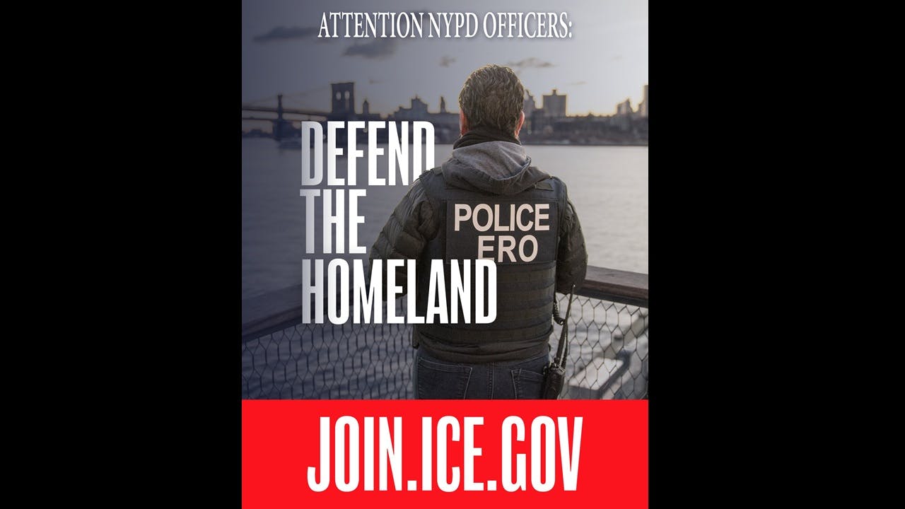 A new U.S. Immigration and Customs Enforcement recruiting campaign is targeting potentially disgruntled NYPD officers following the election of Zohran Mamdani as mayor.