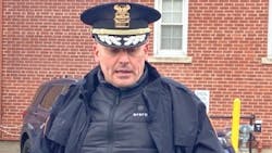 Grand Rapids, MI, Police Chief Eric Winstrom talks to media Tuesday after officers and an 18-year-old suspect exchanged gunfire with a rookie officer and his trainer. Grand Rapids, MI, Police Chief Eric Winstrom talks to media Tuesday after officers and an 18-year-old suspect exchanged gunfire with a rookie officer and his trainer.