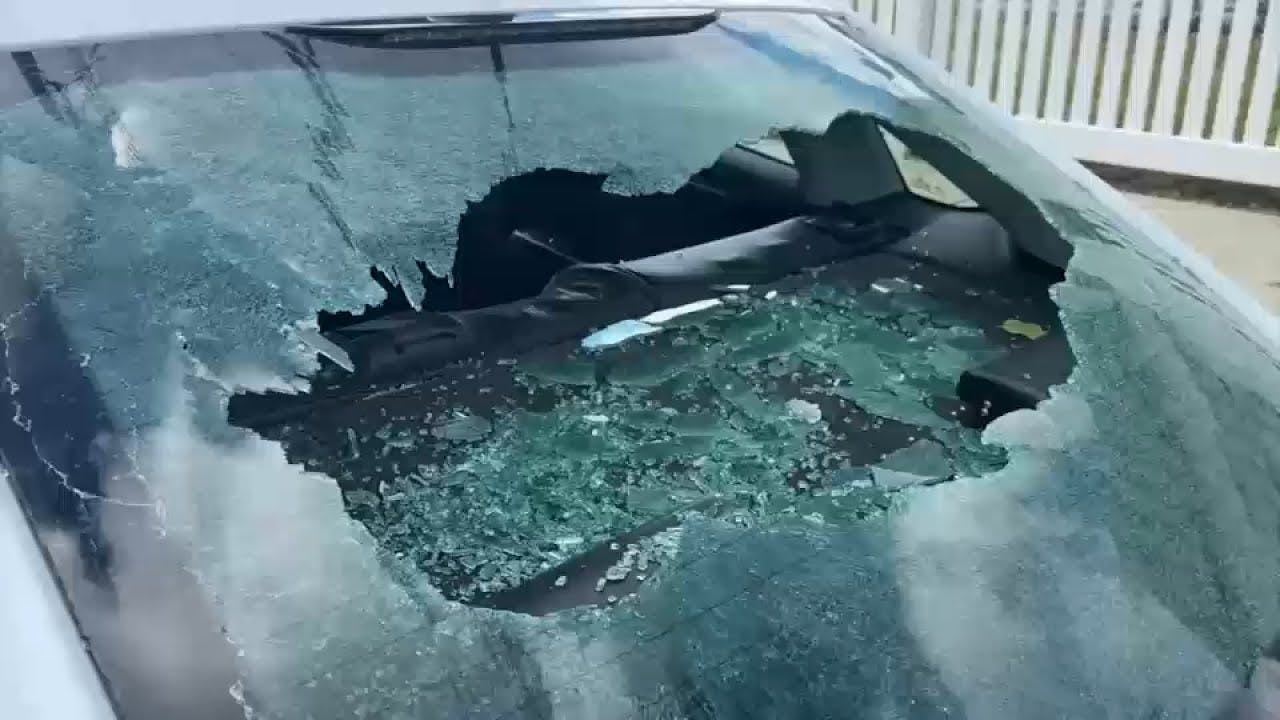 NYPD officers arrested a 22-year-old man who allegedly vandalized nearly a dozen police vehicles outside a Queens precinct, slashing tires and shattering windows.
