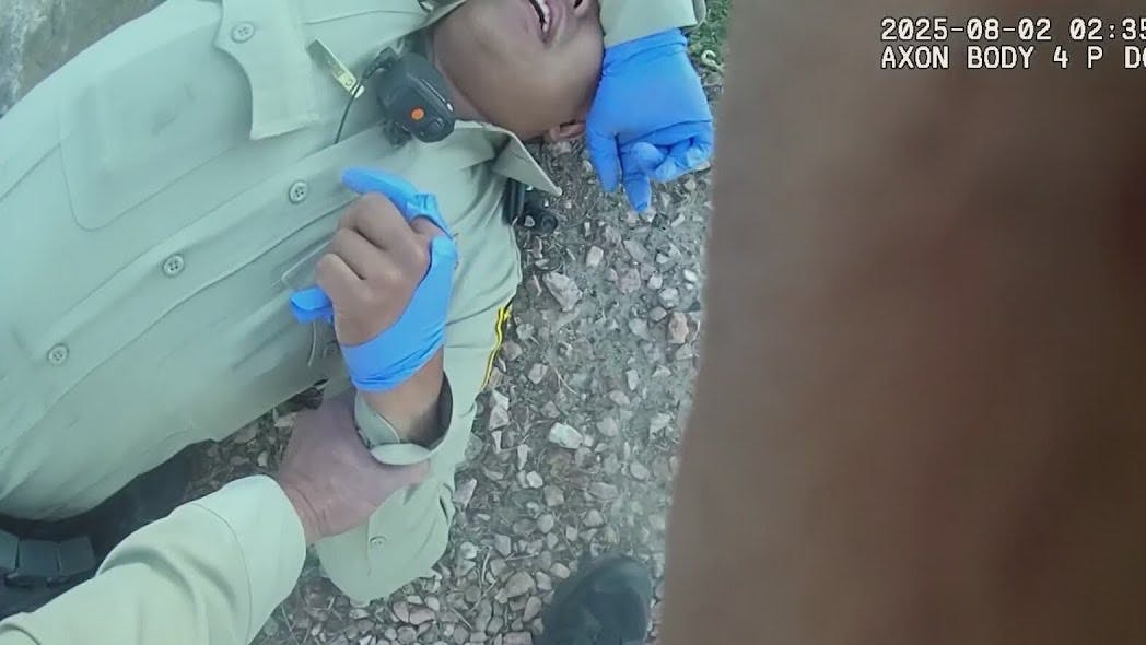 A violent confrontation erupted when a Las Vegas police officer struggled with a shoplifting suspect, and video footage captured the officer being dragged as the woman drove away.