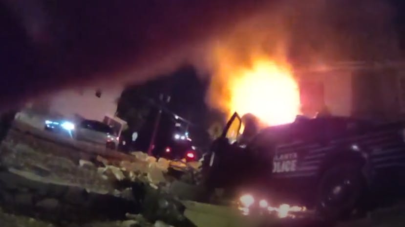 A group of residents, including two brothers, rescued an Atlanta police officer whose cruiser crashed into a home and burst into flames in late October.