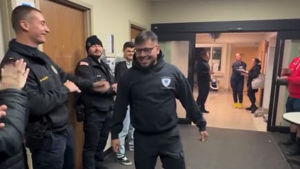Pompton Lakes, NJ, Police Officer Hector Alcantara was released from the hospital and returned to work Tuesday after he and another officer suffered smoke inhalation while rescuing a woman trapped in a burning house.