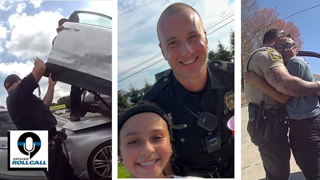 Tampa, FL, police give emotional support to a 7-year-old son rescued from a wrecked SUV in May; an Upper Allen Township, PA, police officer makes the best out of an anonymous complaint about a girl's lemonade stand in July; and a Cabarrus County sheriff's deputy ends a contentious traffic stop in March with a hug and establishs a bond with the driver that lasted months later.