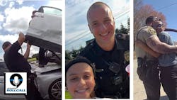 Tampa, FL, police give emotional support to a 7-year-old son rescued from a wrecked SUV in May; an Upper Allen Township, PA, police officer makes the best out of an anonymous complaint about a girl's lemonade stand in July; and a Cabarrus County sheriff's deputy ends a contentious traffic stop in March with a hug and establishs a bond with the driver that lasted months later. Tampa, FL, police give emotional support to a 7-year-old son rescued from a wrecked SUV in May; an Upper Allen Township, PA, police officer makes the best out of an anonymous complaint about a girl's lemonade stand in July; and a Cabarrus County sheriff's deputy ends a contentious traffic stop in March with a hug and establishs a bond with the driver that lasted months later.