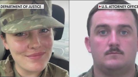 West Virginia National Guard Spc. Sarah Beckstrom (left) and Staff Sgt. Andrew Wolfe.