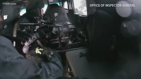 Video shows Stamford, CT, police taking fire from a gunman during a home standoff.