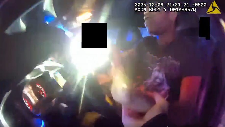 A Newtown Township, OH, police officer was pinned and dragged after stopping a stolen vehicle last week.