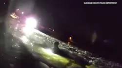 Glendale Heights, IL, police saved three people whose vehicle crashed into an icy pond Sunday.