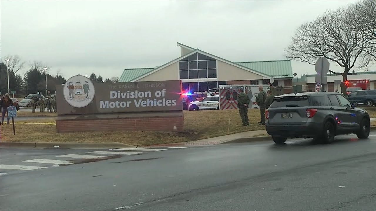 A Delaware State Police trooper killed in DMV active shooter incident.
