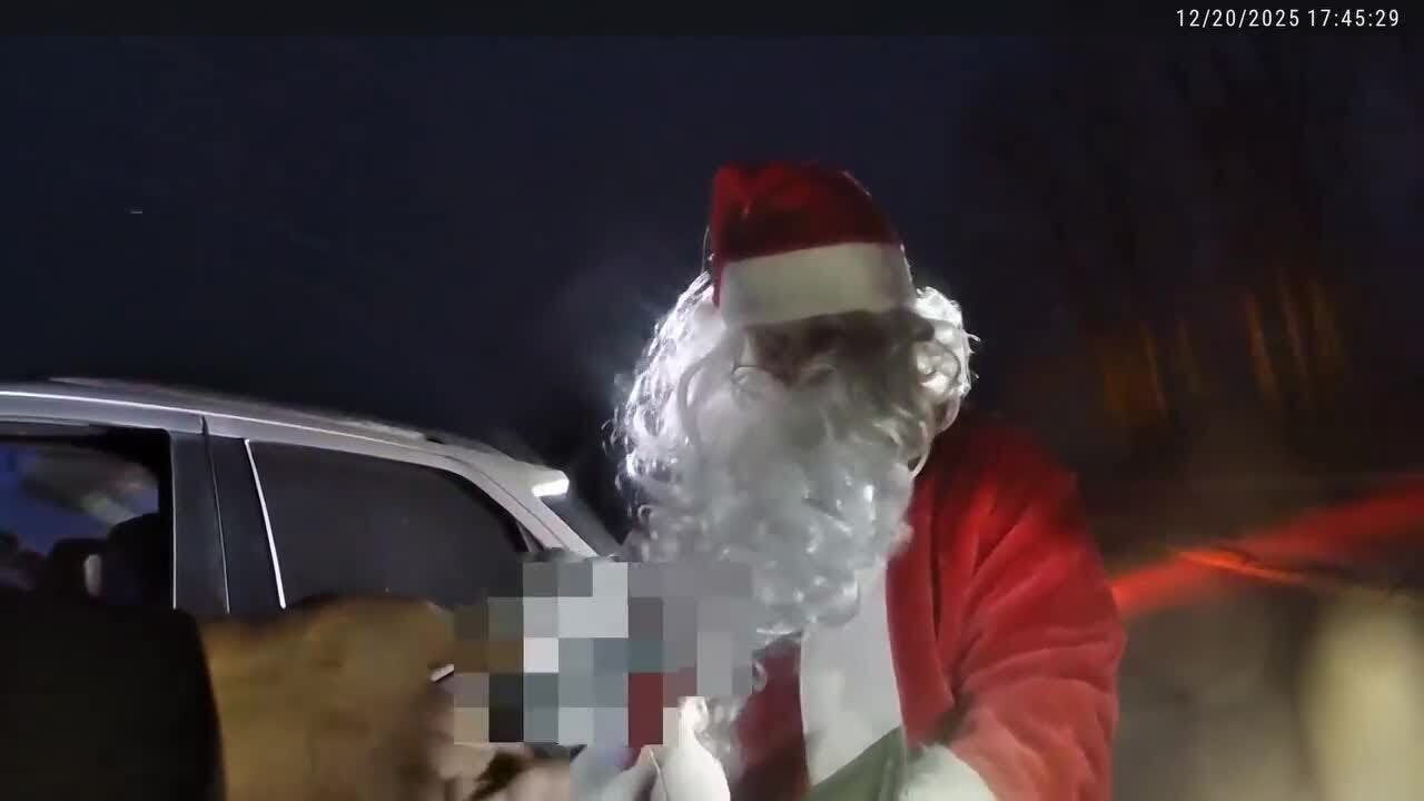 Even Santa needs to obey the speed limit.