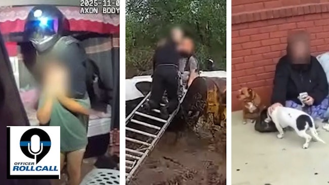 Hillsborough County, FL, sheriff's deputies daring rescue of a boy held hostage at knife point (left), a New Mexico State Police trooper's quick thinking to rescue a family in flooding and a display of compassion by a Newton County, GA, deputy and Covington police officer.