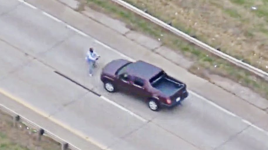 An armed man fleeing Oklahoma City, OK, police was struck by a vehicle he tried to carjack.