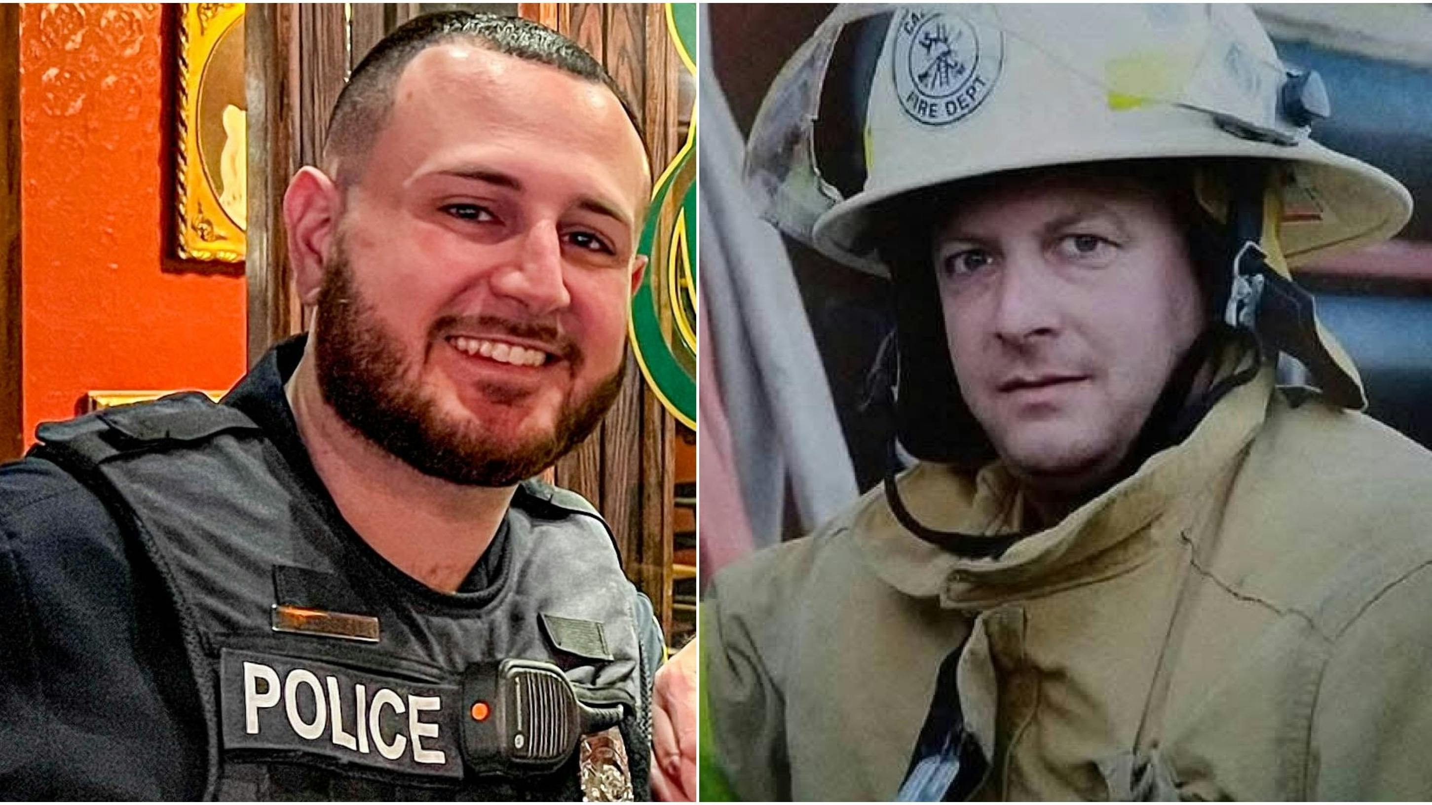 Syracuse, NY, Police Officer John Canestrare (left) and Cazenovia firefighter and EMT Rick Macheda