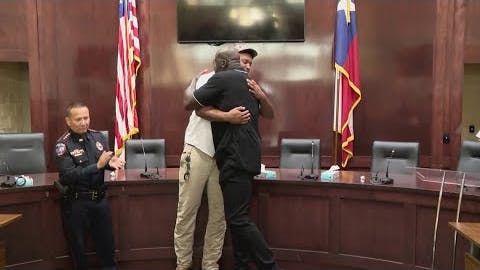 NBA legend Shaquille O'Neal and Texas police recruit Jordan Wilmore.