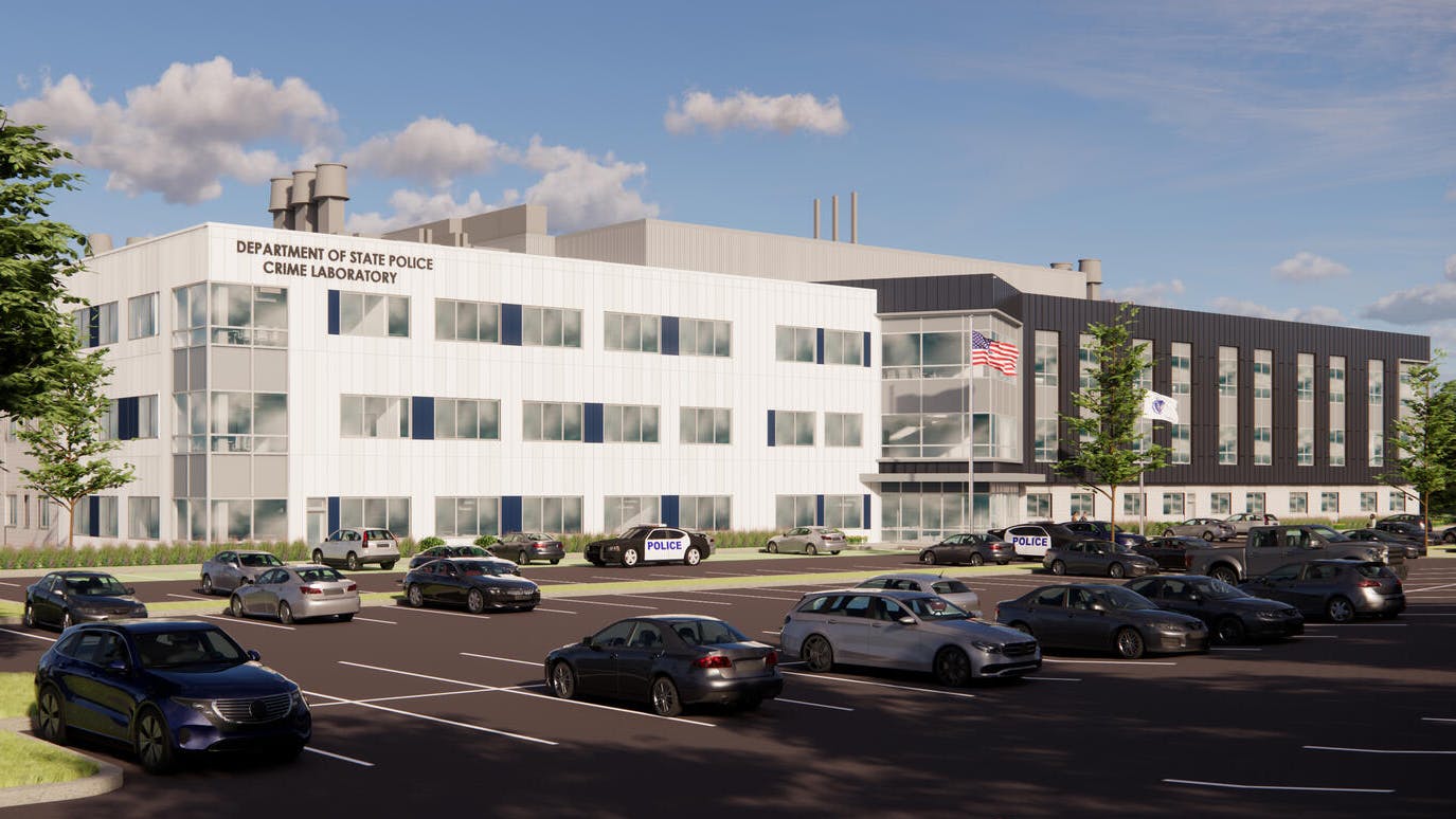 Artist's rendering of Massachusetts new crime lab.