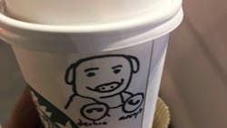 Officials say a deputy was deliberately served a cup bearing a hand-drawn image of a pig. Officials say a deputy was deliberately served a cup bearing a hand-drawn image of a pig.