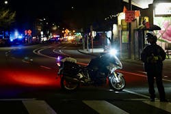 Northeast Broadway at 24th Avenue was blocked off as Portland police searched for a suspect who shot and wounded two officers on Mon., Jan. 19, 2026. Northeast Broadway at 24th Avenue was blocked off as Portland police searched for a suspect who shot and wounded two officers on Mon., Jan. 19, 2026.
